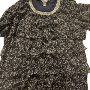 CJ Banks Navy and Silver Top